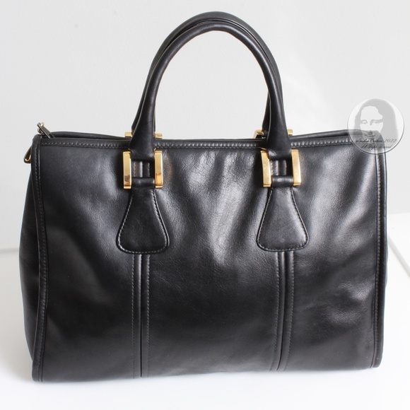 Morris Moskowitz Tote Bag Black Leather Satchel Retro Vintage 60s Handbag - Picture 4 of 13